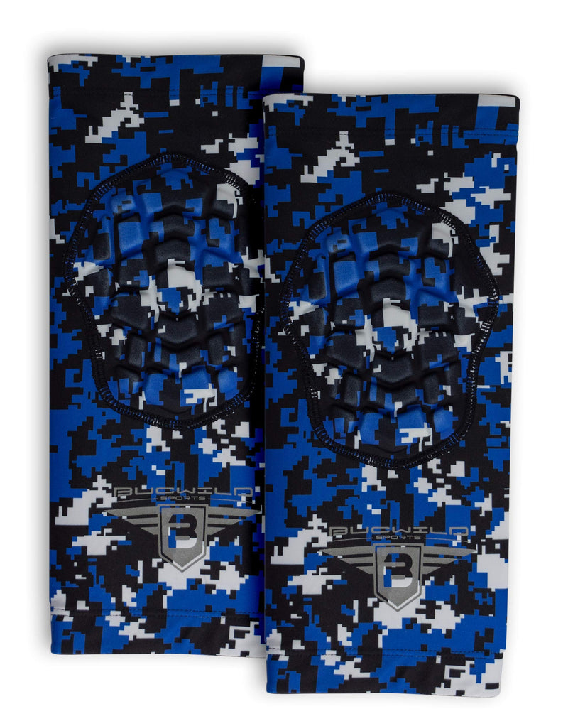 Bucwild Sports Compression Knee Pads for Basketball Volleyball Wrestling - Youth/Kids & Adult Sizes Royal Blue Camo Medium - NewNest Australia