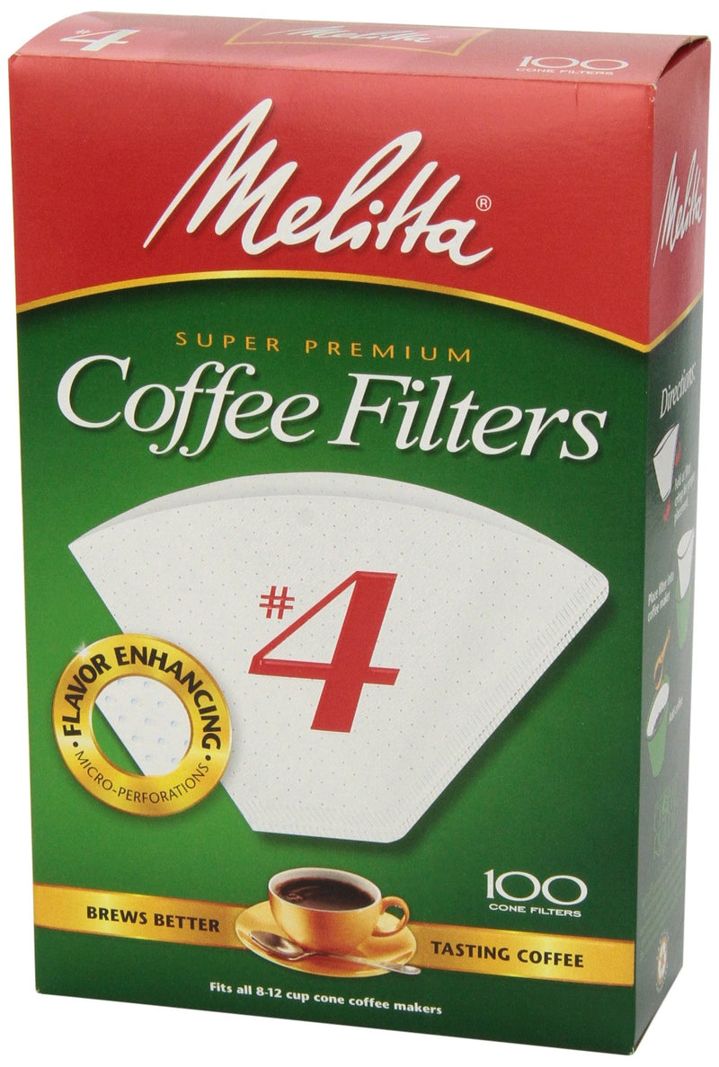 Melitta #4 Cone Coffee Filters, White, 100 Count - NewNest Australia