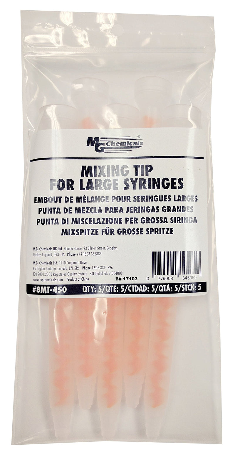 MG Chemicals - 8MT-450 Static Mixing Tip for Large Dual Epoxy Cartridge (Pack of 5) - NewNest Australia