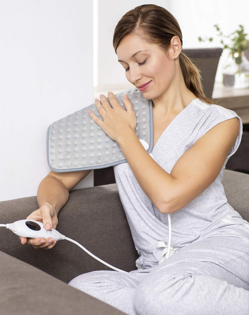 sinnlein® heating pad made of fleece 42 x 32 cm TÜV SÜD GS tested | electric heating pad with automatic switch-off | 6 temperature levels | washable up to 40°C | Digital display grey - NewNest Australia