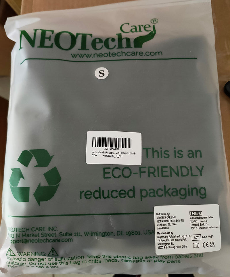 NEOtech Care Back Support with Straps - Lightweight and Breathable - Lumbar Support - Posture, Work, Gym - Black (M) - NewNest Australia