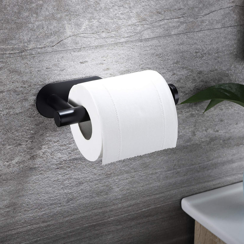 YIGII Adhesive Toilet Paper Holder - SelfAdhesive Black Toilet Paper Roll Holder Wall Mount for Bathroom and Kitchen, SUS-304 Stainless Steel 1 - NewNest Australia