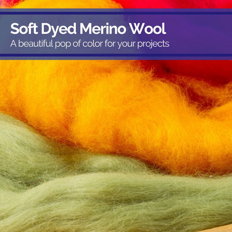 Revolution Fibers | Mixed Merino Wool Variety Pack | Perfect Wool Roving for Spinning, Needle Felting, Wet Felting, Weaving and Crafting (Autumn Leaves (Multicolored), 250 Grams) - NewNest Australia