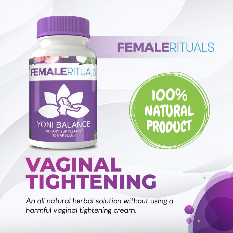 Female Rituals Yoni Balance Vaginal Tightening Pills with Kacip Fatimah, No Tightening Gel or Cream Needed - Vaginal Rejuvenation and Dryness Moisturizer - NewNest Australia