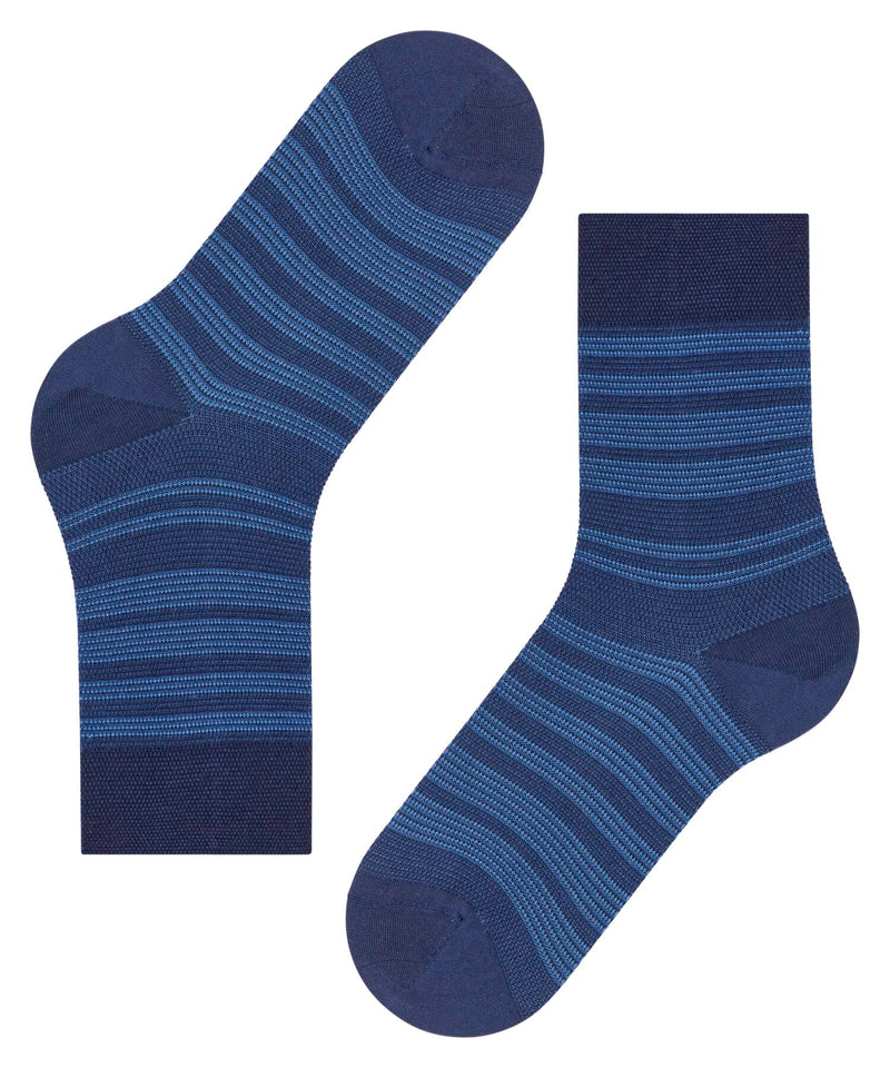 Falke Women'S Sensitive Sunset Stripe Socks, Pressure-Free Comfort Waistband, Flat Seam To Prevent Pressure Points, Breathable, Sustainable Lyocell, Striped, Comfortable For Diabetics, 1 Pair, 39-42, Blue (Space Blue 6116). - NewNest Australia