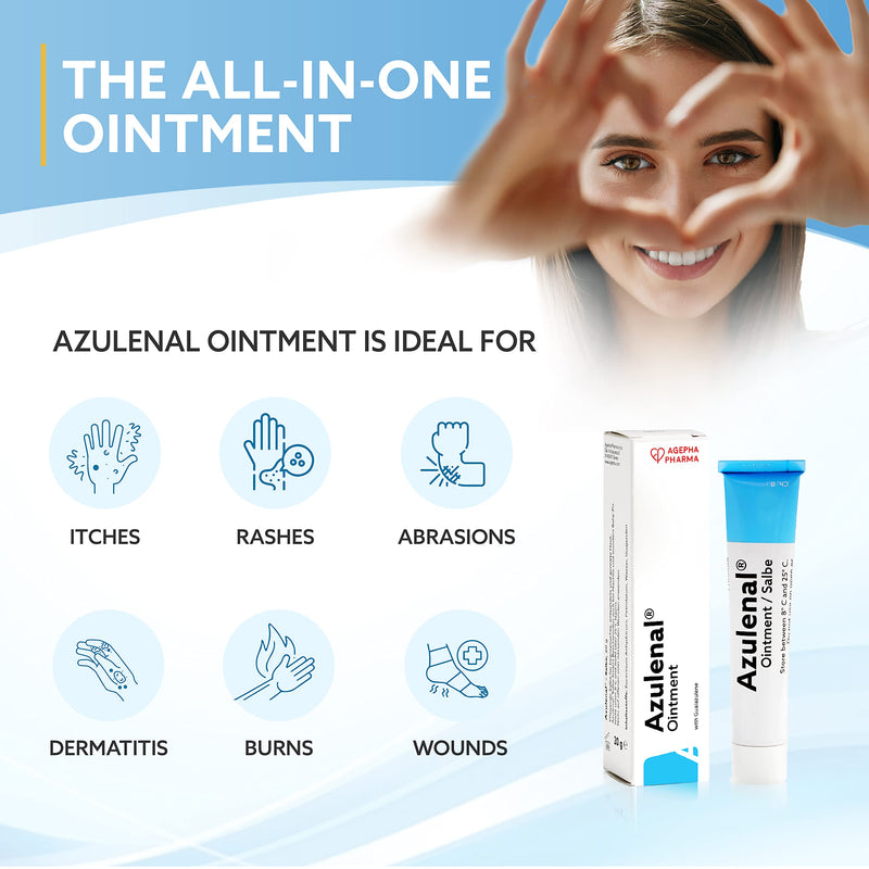 Azulenal® wound and healing ointment with guaiazulene | Ointment After Eczema Wound Ointment Baby Cream and Breastfeeding Mothers | Wound care ointment for diaper rash, itching and sore nipples 20 g (pack of 1) - NewNest Australia