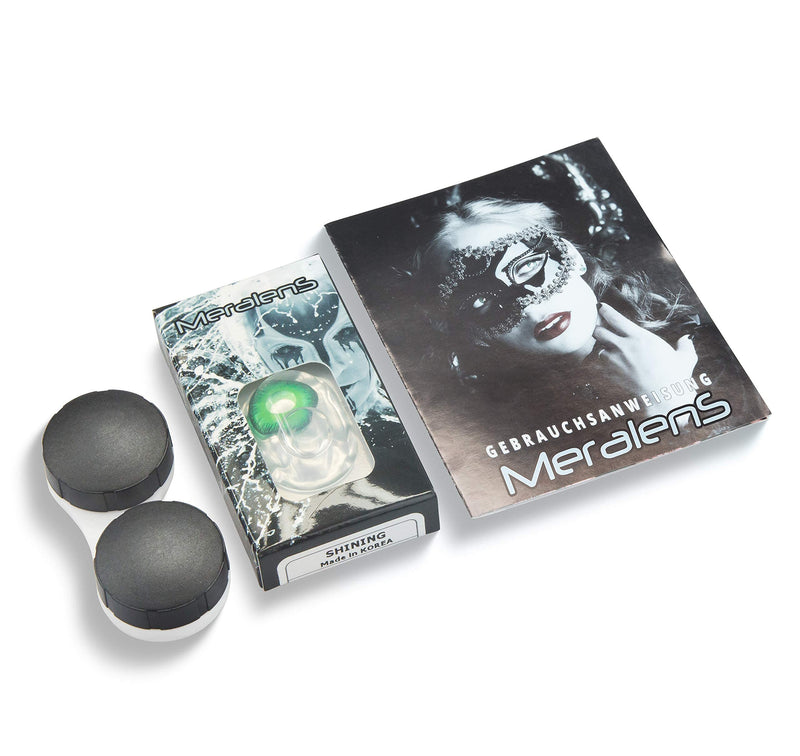 Funnylens Green Colored Contact Lenses 1 Pair Elf Cosplay Manga Crazy Fun Year Shining With Free Lens Case Perfect For Carnival, Halloween And Costume With Strength -2.00 Dioptres - NewNest Australia