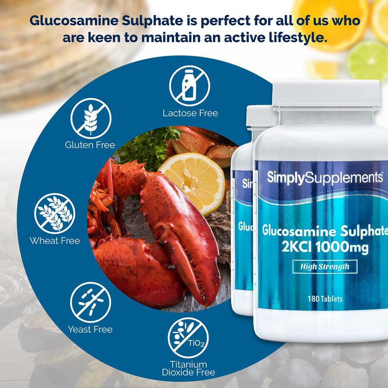 Glucosamine Sulfate 1000mg - 360 Tablets - 1 Year Supply - SimplySupplements - NewNest Australia