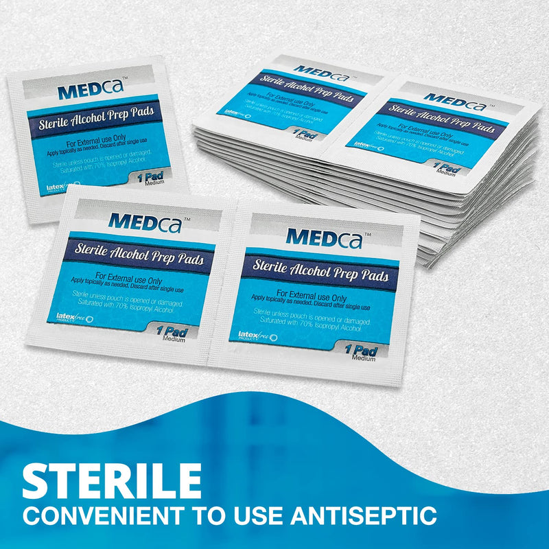 MEDca Alcohol Prep Pads, Sterile, Medium, 2-Ply PACK OF 100 - NewNest Australia