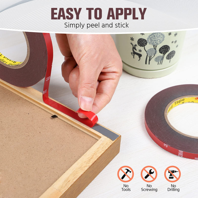 Double Sided Tape, Heavy Duty Mounting Tape Waterproof Foam Tape, 33FT Length, 0.39IN Width for LED Strip Lights, Home Decor, Office Decor, Made of 3M VHB Tape - NewNest Australia