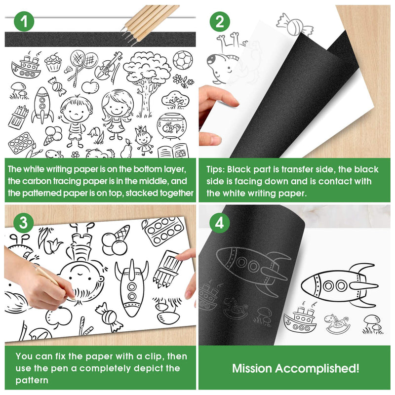 Carbon Paper for Tracing Graphite Transfer-Paper - PSLER 30 Pcs Black Graphite Paper for Tracing Drawing Patterns on Wood Projects Canvas Fabric Artist Lettering Sketch Drawing A4 8.27 X 11.81 Inch 30PCS Black - NewNest Australia