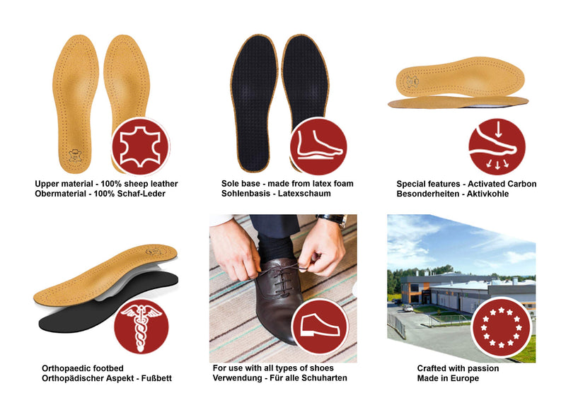 Kaps orthopedic leather insoles for metatarsalgia, forefoot pain and arched splayfoot, for men and women, Master - NewNest Australia