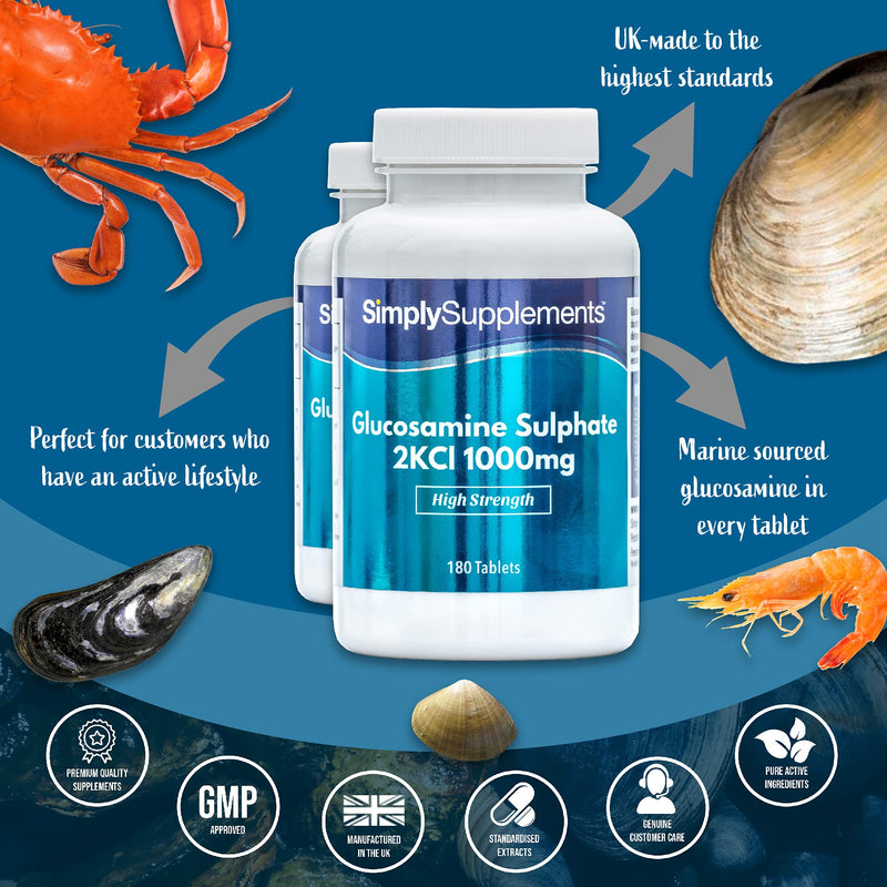 Glucosamine Sulfate 1000mg - 360 Tablets - 1 Year Supply - SimplySupplements - NewNest Australia