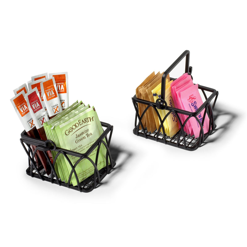 NewNest Australia - Spectrum Diversified Twist Sugar & Sweetener Holder Sugar Packet Basket, Coffee Accessories for Restaurants & Homes, Tea Bag Holder & Coffee Station Organizer, Black 