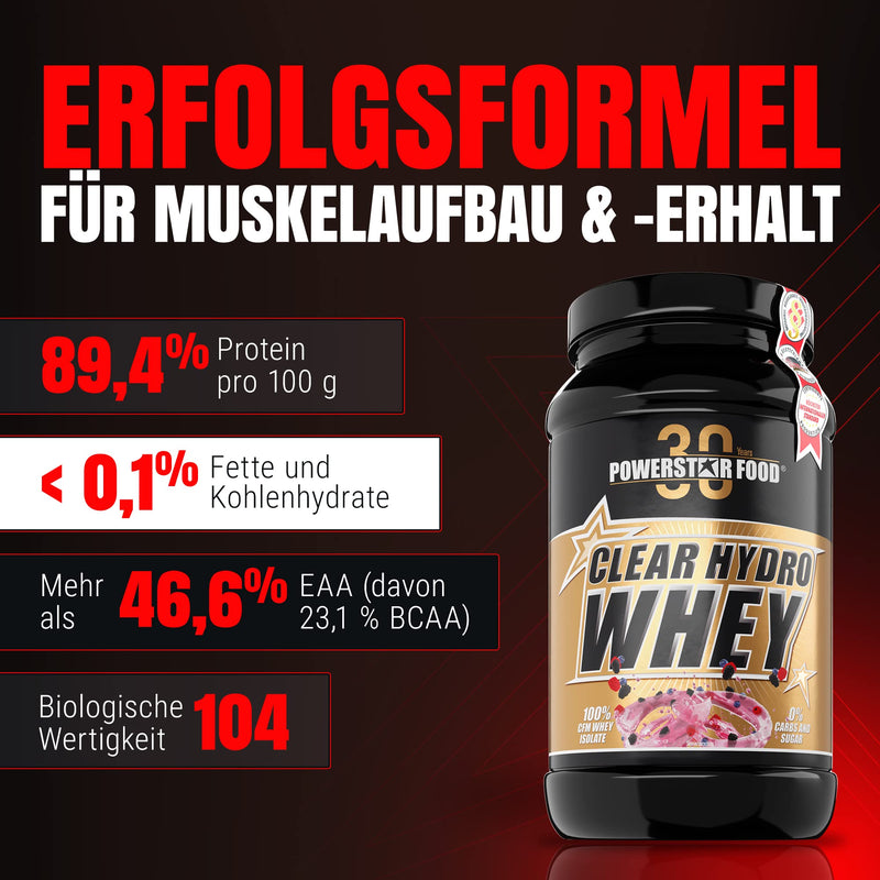 Powerstar Clear Hydro Whey 630 G Fruity Light Cfm Whey Protein Isolate 89.4% Protein I.Tr Made In Germany Iso Protein Powder Ideal As Shake With Water Rich In Eaa Wildberry - NewNest Australia
