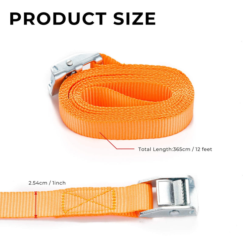 Cartman 1" x 12' Lashing Straps up to 600lbs, 2pk Orange - NewNest Australia