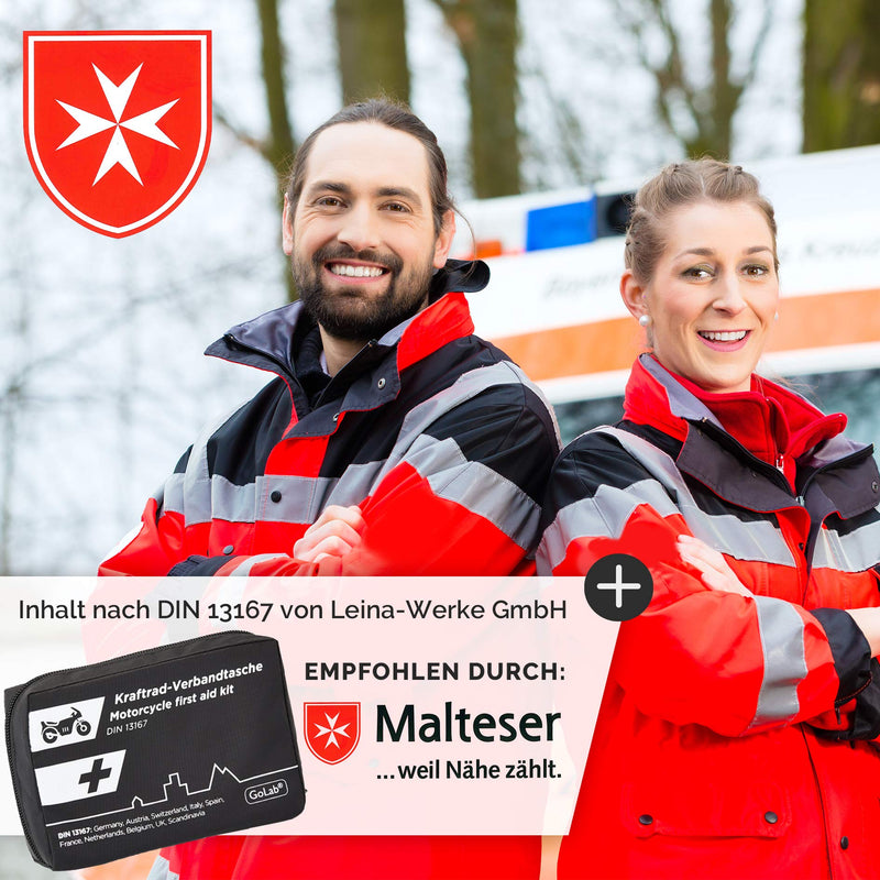 Golab Motorcycle First Aid Set, Small And Compact, First Aid Bag, According To Din 13167 With High-Visibility Jacket, Suitable For All European Countries (Austria, Switzerland, Italy, Germany Etc.) - NewNest Australia