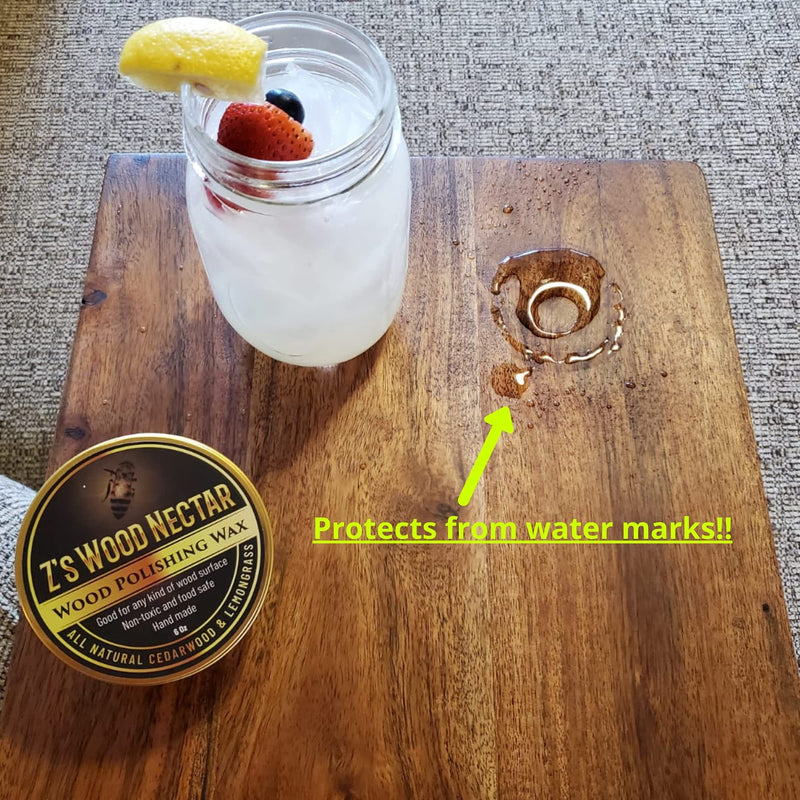 Z's Wood Nectar All Natural Beeswax Furniture Polish & Conditioner (6oz), Made with Tung Oil, Beeswax, & Carnauba Wax - Great on Damaged & Untreated Wood, Sent-CedarWood LemonGrass CedarWood LemonGrass - NewNest Australia