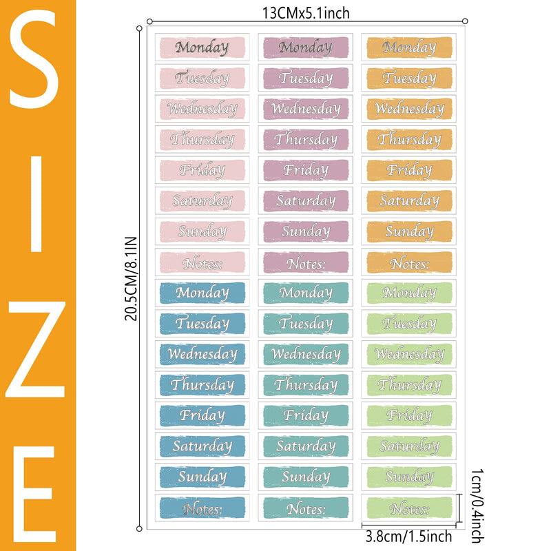 480 Pcs Day of The Week Stickers Silver Foiled Date Covers Decorative Stickers Monday to Sunday Self Adhesive Stickers for Planner Removable Day Labels for Journal School (1.6 x 0.4 Inch, Square) 1.6 x 0.4 Inch - NewNest Australia