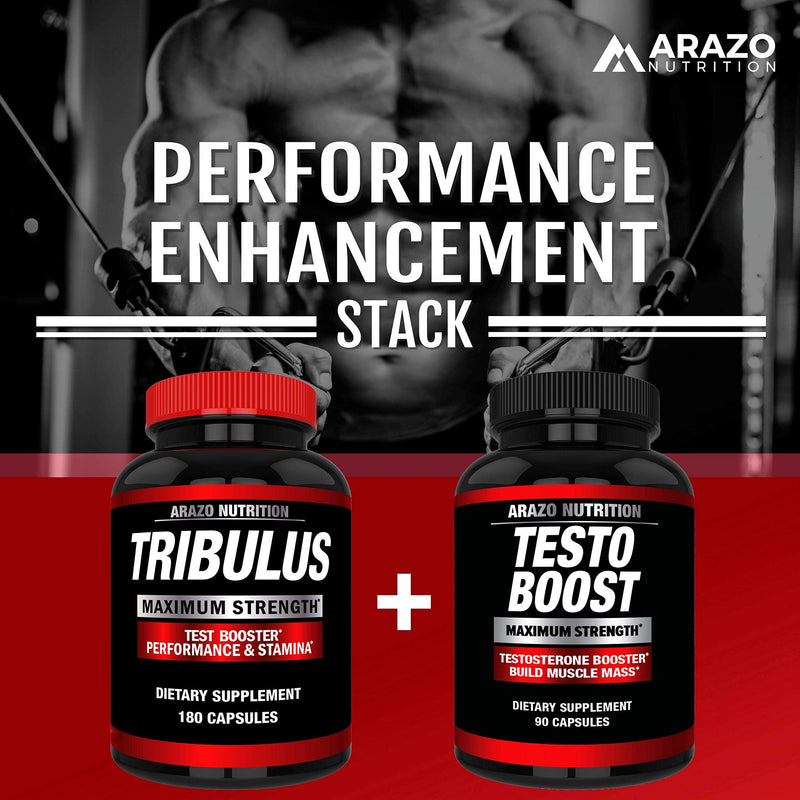 TestoBoost Test Booster Supplement - Potent & Natural Herbal Pills - Boost Muscle Growth - Tribulus, Horny Goat Weed, Hawthorn, Zinc, Minerals - Arazo Nutrition - NewNest Australia