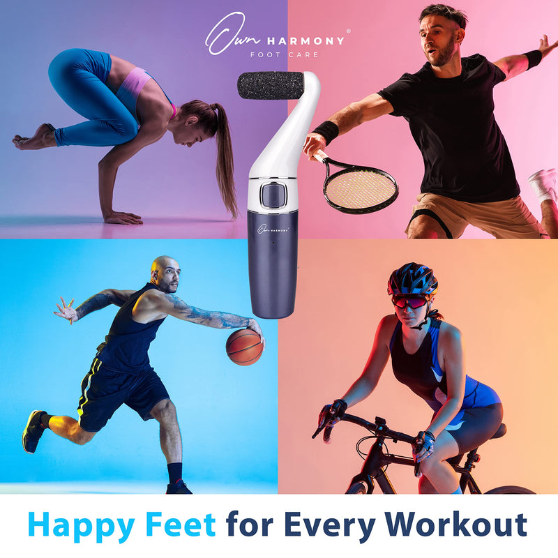Electric Foot Callus Remover: Own Harmony Professional Foot Care Pedicure Tools, Rechargeable Feet Scrubber Dead Skin, Electronic Foot File Pedi Grinder, Best for Hard, Dry, Cracked Heels (3 Rollers) Midnight Platinum - NewNest Australia
