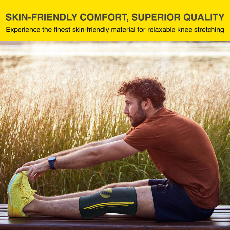 Bracoo Ke92 Knee Sleeve For Men And Women, Elastic Knee Support With Compression Effect And Side Stabilizers, Ideal For Volleyball, Fitness, Sports And Everyday Use (Black, M) - NewNest Australia