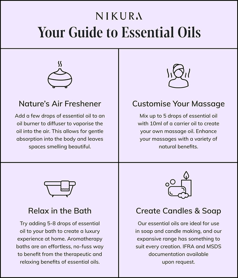 Nikura | Insect Repellent Essential Oil Blend - 100ml | Citronella, Lavender & Lemon | 100% Pure Natural Oils | Perfect for Aromatherapy, Humidifier & Diffuser | Vegan & Bottled in The UK 100 ml (Pack of 1) - NewNest Australia