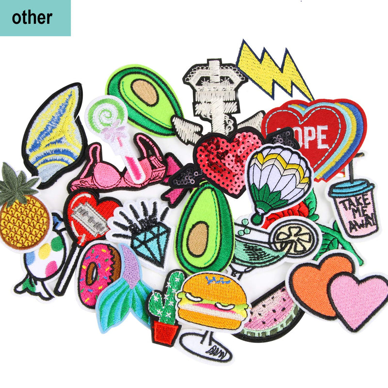 60pcs Random Assorted Styles Outdoors Embroidered Iron on Patches DIY Sew Applique Repair Patch - NewNest Australia