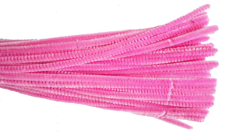 Carykon 100 PCS Fuzzy Chenille Stems Pipe Cleaners for Arts and Crafts (Pink) Pink - NewNest Australia