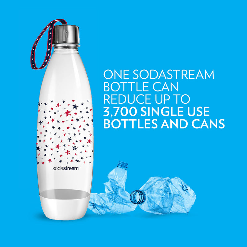 SodaStream Bottle, 1L Single, White Flag Carbonating Bottle - NewNest Australia