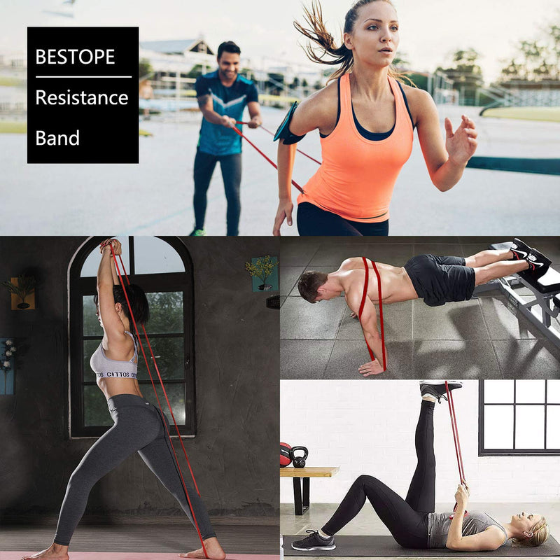 Resistance Band Pull Up Assist Band - Premium Latex Durable Workout Exercise Loop Band, Stretch Training Fitness Band for Men Women, Home Gym Powerlifting Yoga Red - NewNest Australia
