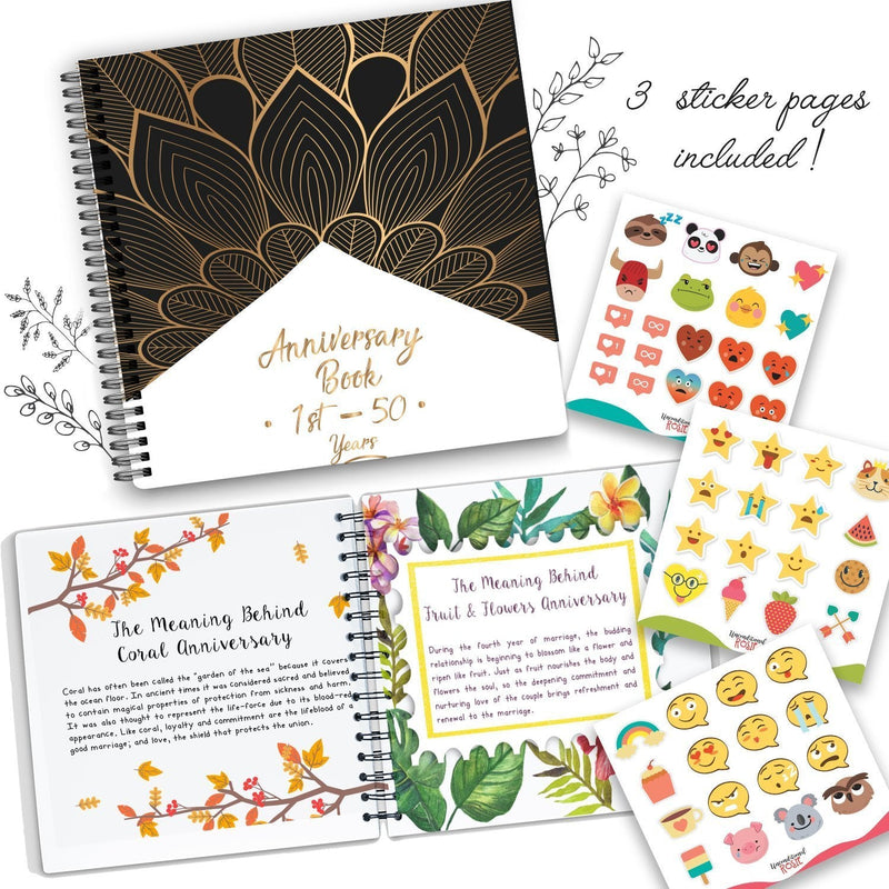 Unconditional ROSIE Anniversary Book | A Hardcover Wedding Memory Album to Document Wedding Anniversaries from The 1st to 50th Year | Wedding Gifts for Bride and Groom | Wedding Planner Book - NewNest Australia