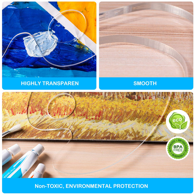 3pcs Acrylic Paint Palette Clear Art Palette for Adults & Kids, Transparent Non-Stick Oil Paint Palette with Protective Kraft for DIY Craft Art Painting Plate - NewNest Australia