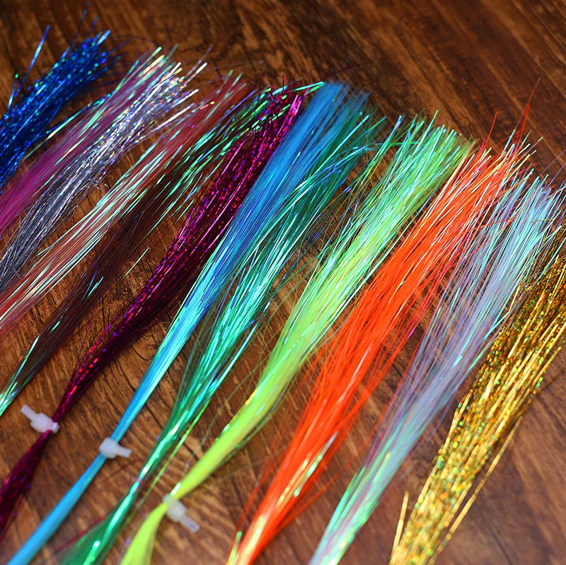 Fly Tying Materials 12 Colors Krystal Flash Holographic Ripple Flashabou Flies Fishing Lure Making Supplies 3-Holographic Flashabou Set C - NewNest Australia