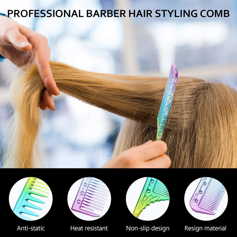 3 Pieces Fine Cutting Comb Salon Hairdressing Comb Rat Tail Comb Fine Teeth Hair Comb Styling Comb Anti-Static Heat Resistant Hairdressing Comb for Back Combing, Root Teasing (Rainbow Color) - NewNest Australia