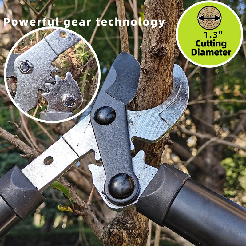 KLDOLLAR 15 Inch Tree Trimmer, Super Powerful Gear Loppers, gardening pruners, Lightweight Branch Cutter with 1.3 Inch Capacity 15in-Gear Lopper - NewNest Australia