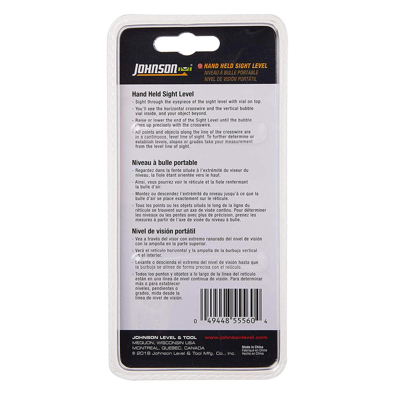 Johnson Level & Tool 80-5556 Hand Held Sight Level, Orange, 1 Level - NewNest Australia