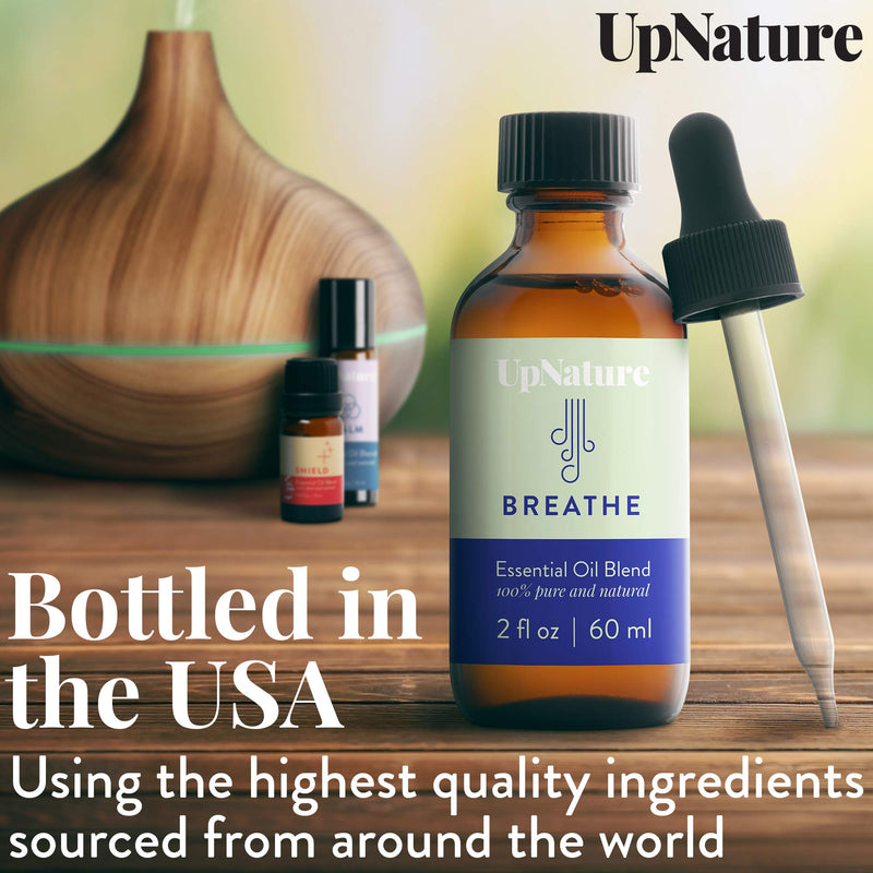 Breathe Essential Oil Blend 2 OZ – Breathe Easy for Allergy, Sinus, Cough and Congestion Relief - Therapeutic Grade, Undiluted, Non-GMO, Aromatherapy with Dropper - NewNest Australia