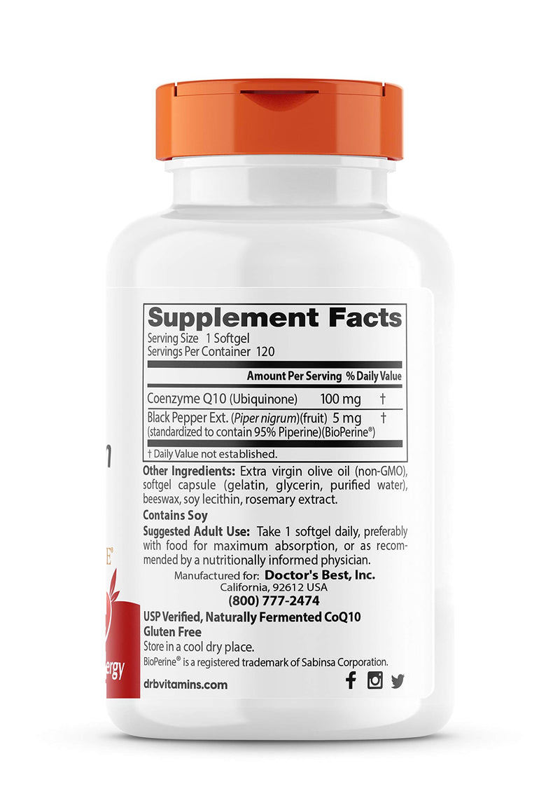 CoQ10, Gluten Free, Naturally Fermented, Energy Production, 100 mg, Pack of 120 Count 120 Count (Pack of 1) - NewNest Australia