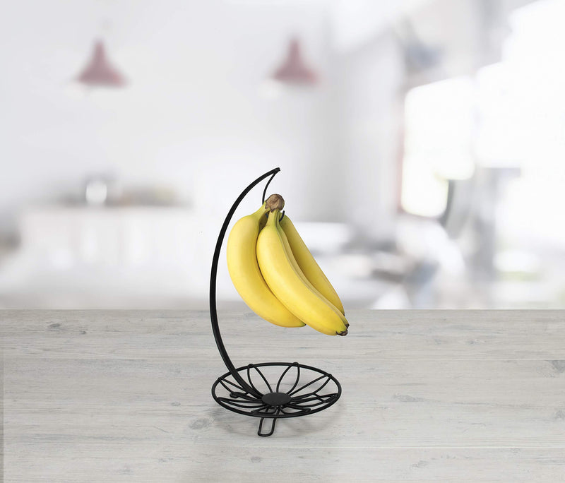 NewNest Australia - Spectrum Diversified Sits on Bars & Tables, Black Leaf Holder, Countertop Tree, Banana Hanger & Small Tray for Fruit, Vegetables, Produce, and Snack Storage 