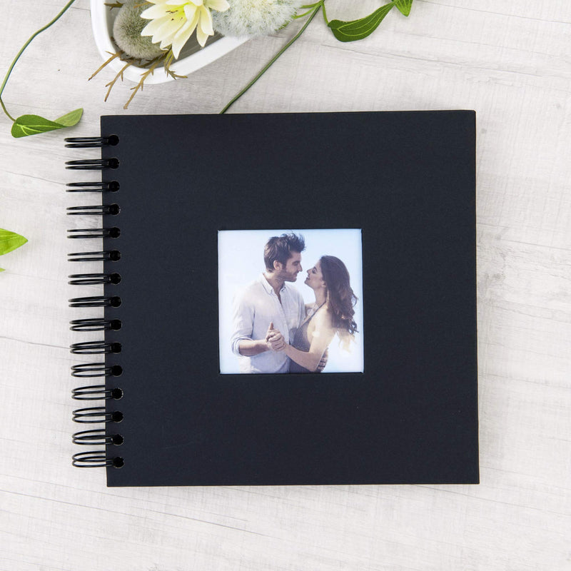 8 x 8 Inch Small DIY Scrapbook Photo Album with Cover Photo 80 Pages Hardcover Craft Paper Photo Album for Guest Book, Anniversary, Valentines Day Gifts (Black, 8 x 8 inch) Black - NewNest Australia