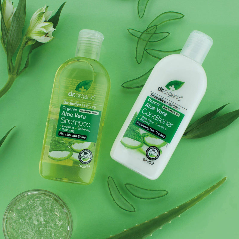 Dr Organic, Organic Aloe Vera Shampoo, Natural , Vegan , Cruelty Free , Paraben & SLS Free , Eco Friendly Recyclable Packaging, For Women & Men, Palm Oil Free, 265ml (Pack of 1) - NewNest Australia