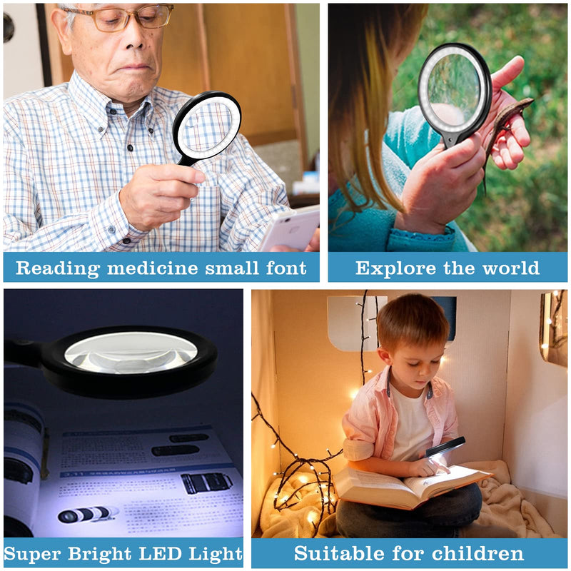 Magnifying Glass With Light, Reading Magnifying Glass With 33 Led Lights, 30X Reading Magnifier With 3 Adjustable Light Settings, Usb Charging Version Reading Magnifier With Light For Seniors, Children, Jewelers, Reading Newspaper - NewNest Australia