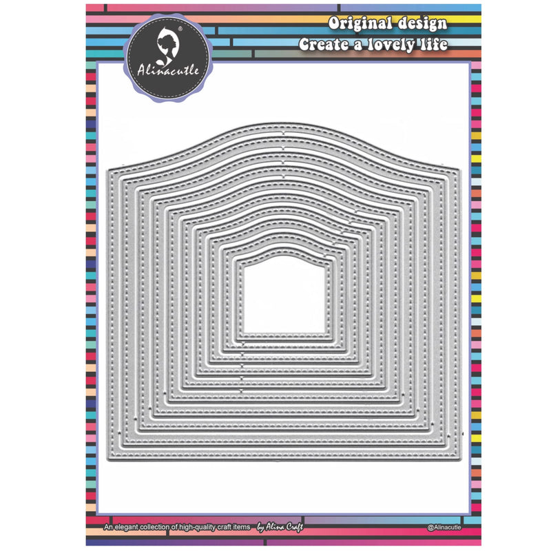 Alinacutle Nesting Frame Die Cut, Card Background Metal Cutting Die, Card Frame Die Set,Paper Craft Die-Cuts,DIY Card Metal Punch Template,Classic Nesting Frames (10/PK-Window,Stitch Border) 10/PK-window,stitch border - NewNest Australia