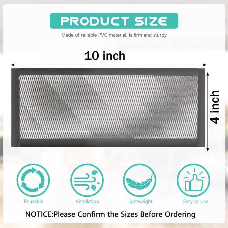 Floor Vent Covers Rectangle Air Vent Screen Cover Magnetic PVC Vent Mesh Floor Register Cover Plastic Vent Screen for Wall Ceiling Floor Catch Debris Hair Insect, Black (4 Pieces,4 x 10 Inch) 4 4 x 10 Inch - NewNest Australia
