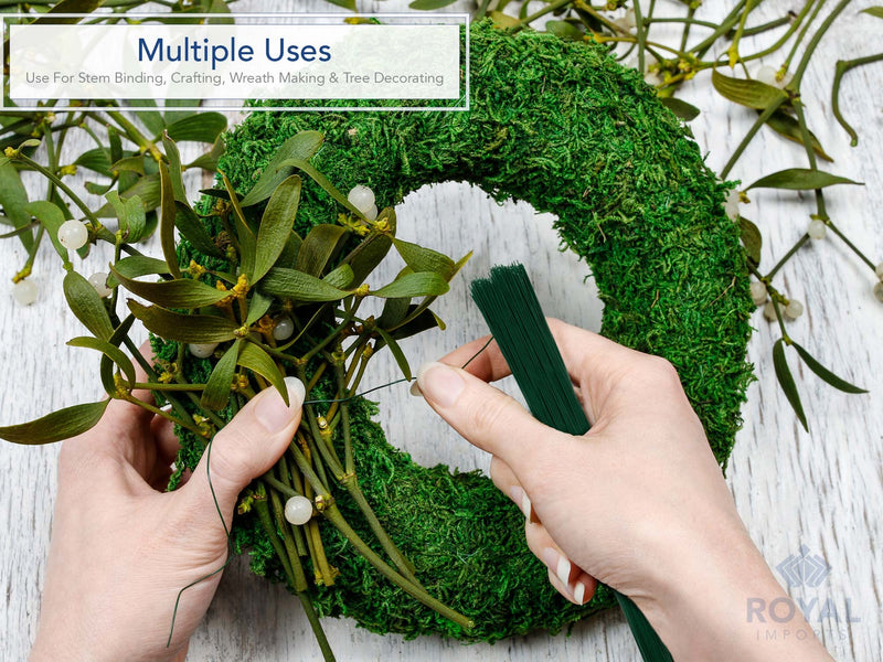 Royal Imports Bulk Green Cut Paddle Wire, 12" Stems, 21 Gauge, 200 pcs for Floral Arrangements, Florist Supplies, Jewelry, Gift, Crafts, Wreath Making, Flower Garland, Plant Garden Ties, Bouquet Wrap 21 Guage - NewNest Australia