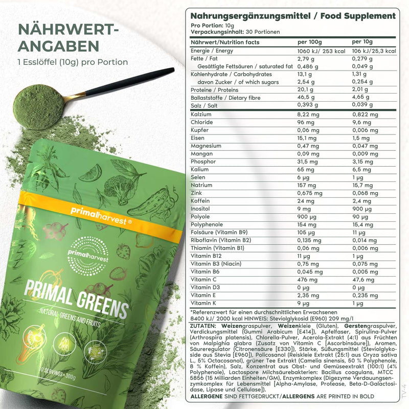 Primal Harvest® Primal Greens Powder (30 Servings) (Original) Original - NewNest Australia