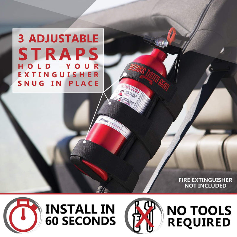 Badass Moto Fire Extinguisher Mount Compatible with Jeep Wrangler 1965-2021 JK JKU JL TJ CJ Roll Bar. Easy 1 Min. No Tools Install. Stainless Hardware. Accessories, Gifts. Extinguisher is Not Included - NewNest Australia