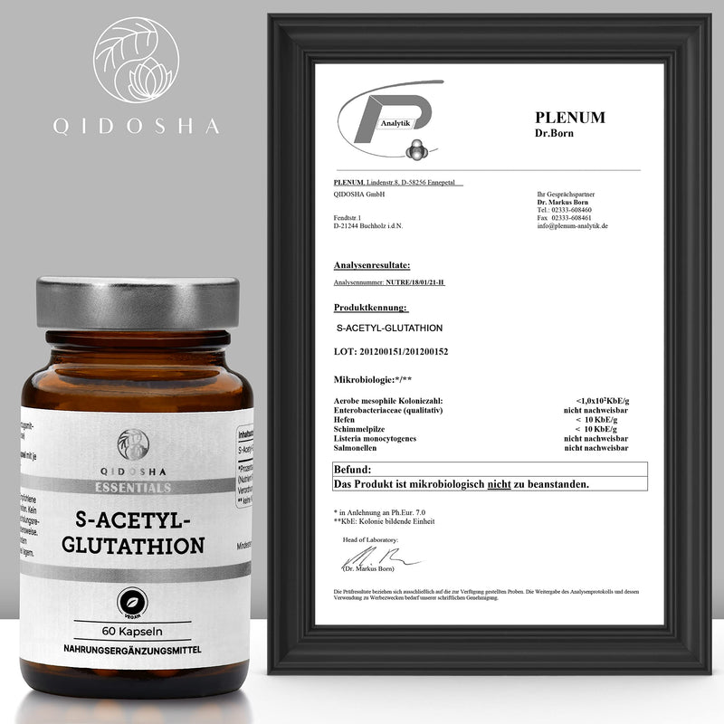 Qidosha S Acetyl Glutathione Capsules, Stabilized By Acetylation & Better Bioavailable Than Simple L-Glutathione, 250 Mg/Capsule, 60 Pieces/Glass, Natural From Fermentation, S Acetyl Glutathione 250 - NewNest Australia