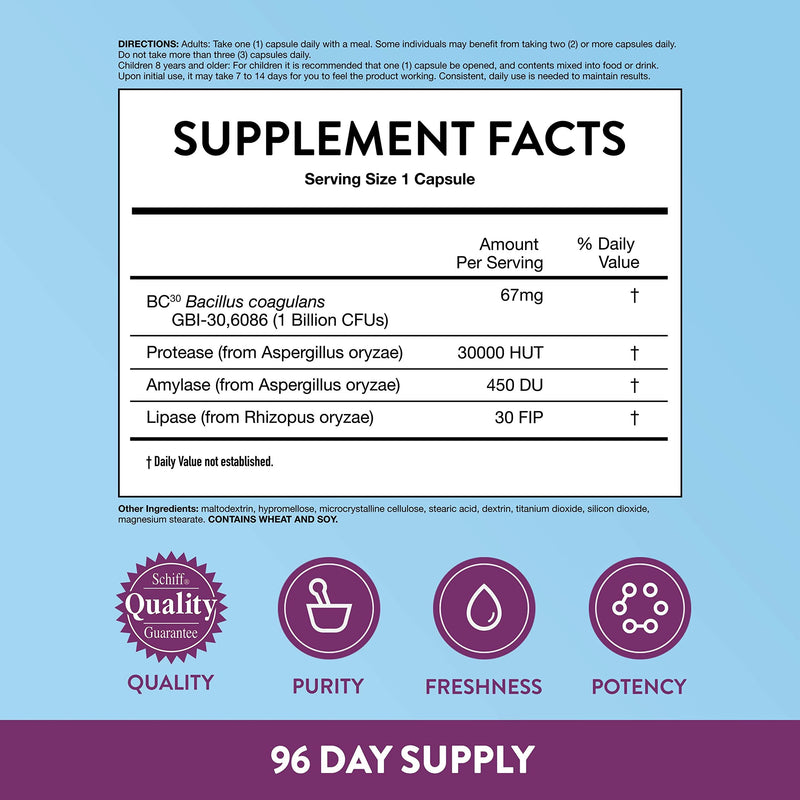 IBS Daily Probiotic Capsules for Digestive Health & Gut Health, Digestive Advantage Probiotics For Men and Women (96 count box) - Digestible Enzymes IBS 96CT - NewNest Australia
